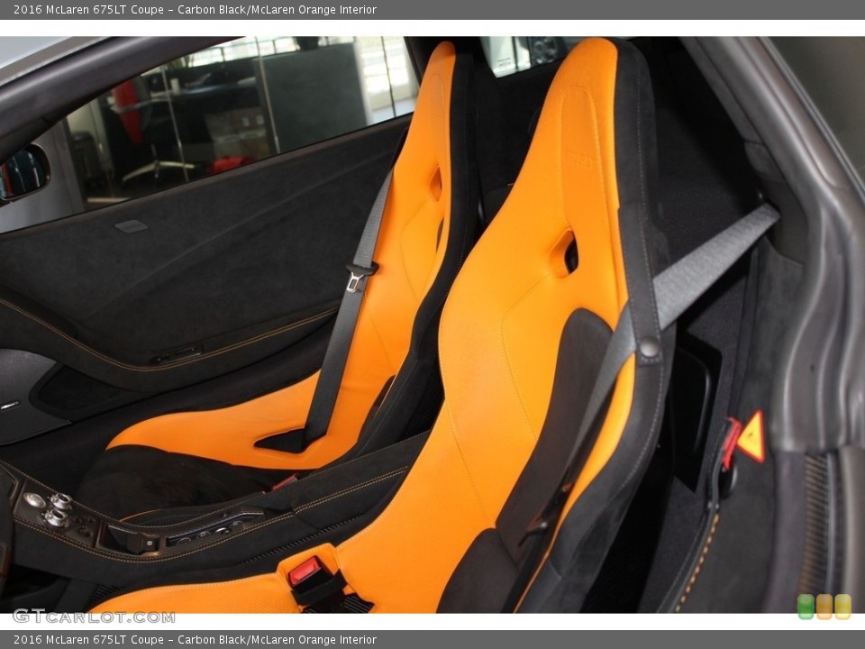 Carbon Black/McLaren Orange Interior Front Seat for the 2016 McLaren 675LT Coupe #118424308