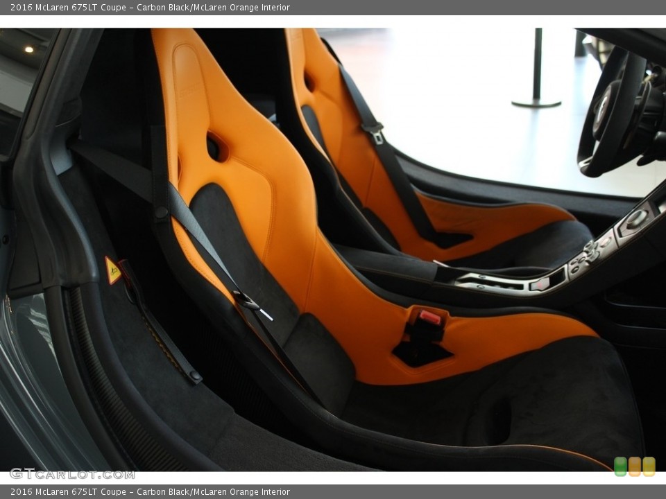 Carbon Black/McLaren Orange Interior Front Seat for the 2016 McLaren 675LT Coupe #118425208