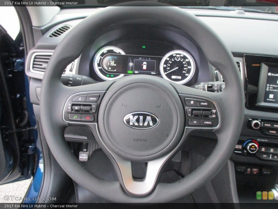 Charcoal Interior Steering Wheel for the 2017 Kia Niro LX Hybrid #118445653