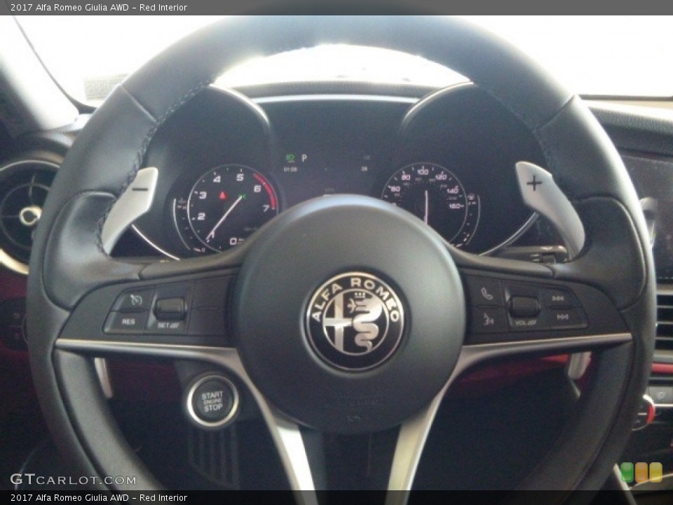 Red Interior Steering Wheel for the 2017 Alfa Romeo Giulia AWD #118472190