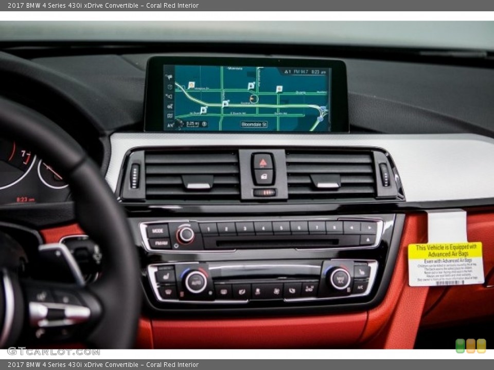 Coral Red Interior Controls for the 2017 BMW 4 Series 430i xDrive Convertible #118474677
