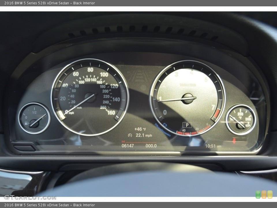 Black Interior Gauges for the 2016 BMW 5 Series 528i xDrive Sedan #118474686