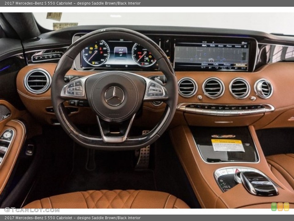 designo Saddle Brown/Black Interior Dashboard for the 2017 Mercedes-Benz S 550 Cabriolet #118483536
