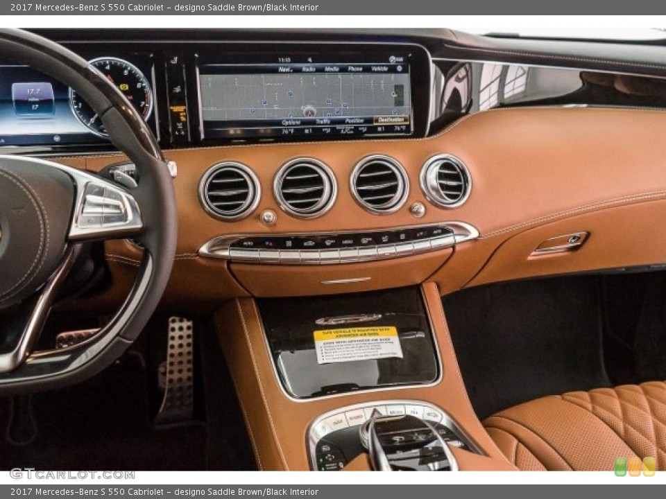 designo Saddle Brown/Black Interior Navigation for the 2017 Mercedes-Benz S 550 Cabriolet #118483560