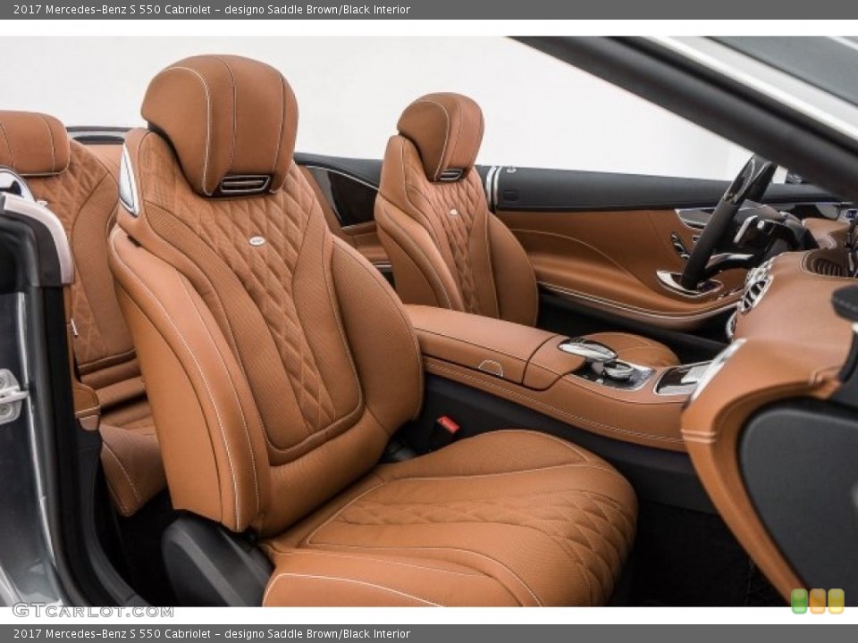designo Saddle Brown/Black Interior Front Seat for the 2017 Mercedes-Benz S 550 Cabriolet #118483749