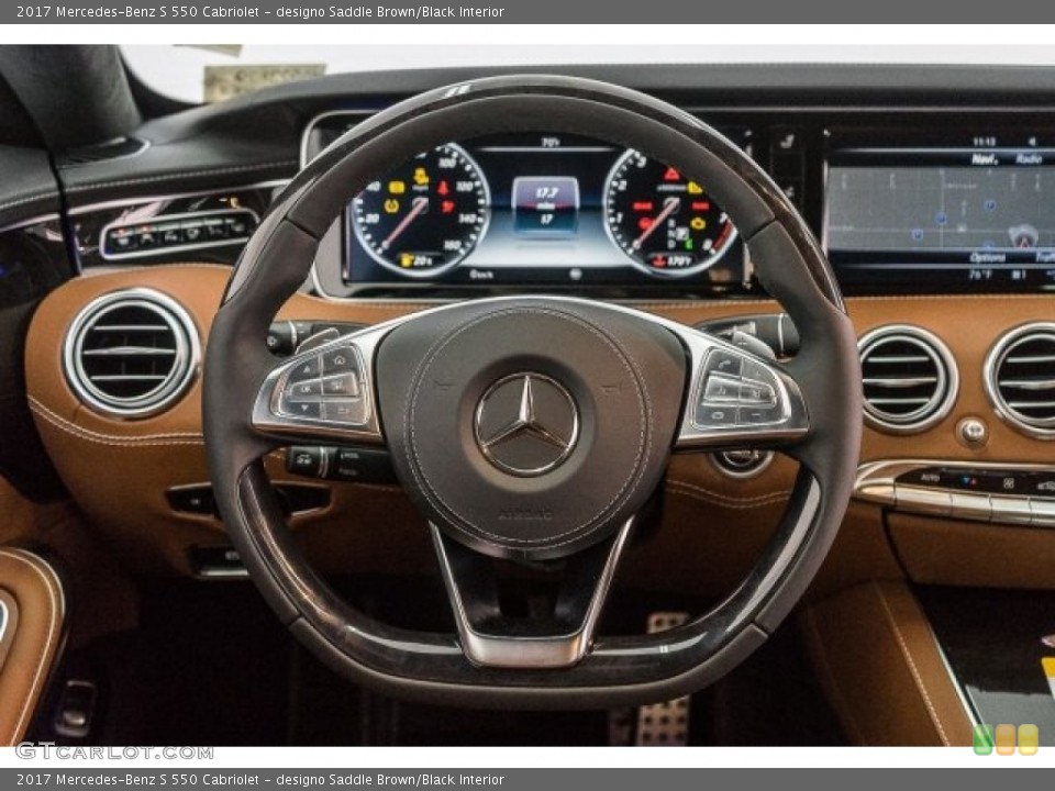 designo Saddle Brown/Black Interior Steering Wheel for the 2017 Mercedes-Benz S 550 Cabriolet #118483788