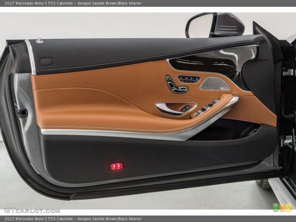 designo Saddle Brown/Black Interior Door Panel for the 2017 Mercedes-Benz S 550 Cabriolet #118483926