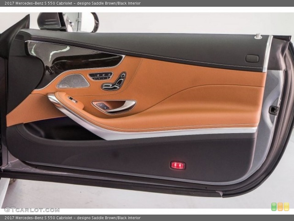 designo Saddle Brown/Black Interior Door Panel for the 2017 Mercedes-Benz S 550 Cabriolet #118483995