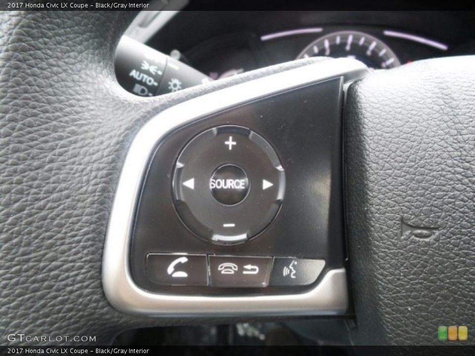 Black/Gray Interior Controls for the 2017 Honda Civic LX Coupe #118484847