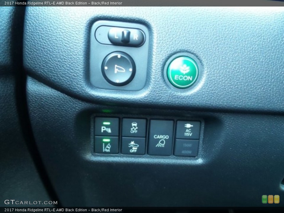 Black/Red Interior Controls for the 2017 Honda Ridgeline RTL-E AWD Black Edition #118502211