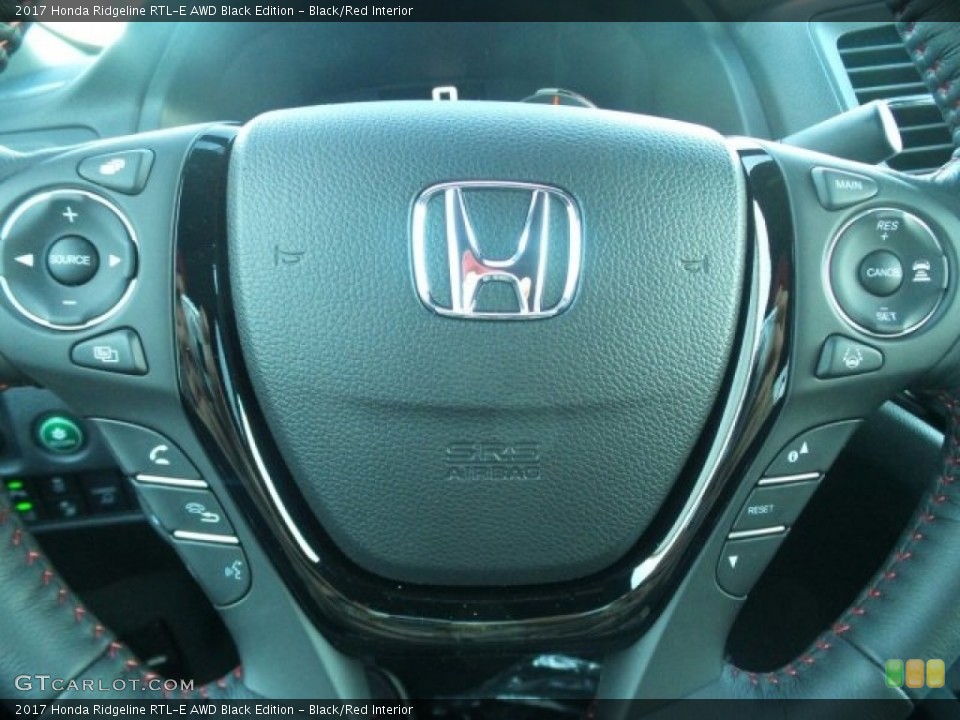 Black/Red Interior Steering Wheel for the 2017 Honda Ridgeline RTL-E AWD Black Edition #118502238