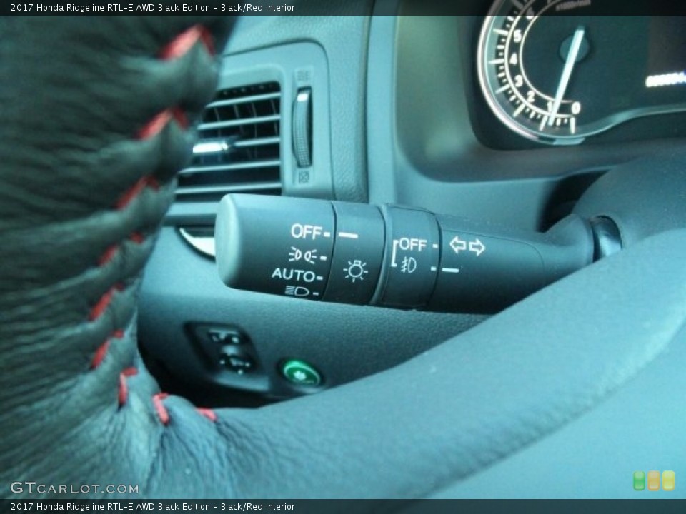 Black/Red Interior Controls for the 2017 Honda Ridgeline RTL-E AWD Black Edition #118502259