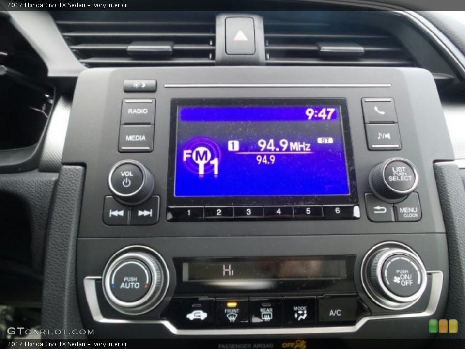Ivory Interior Controls for the 2017 Honda Civic LX Sedan #118505070
