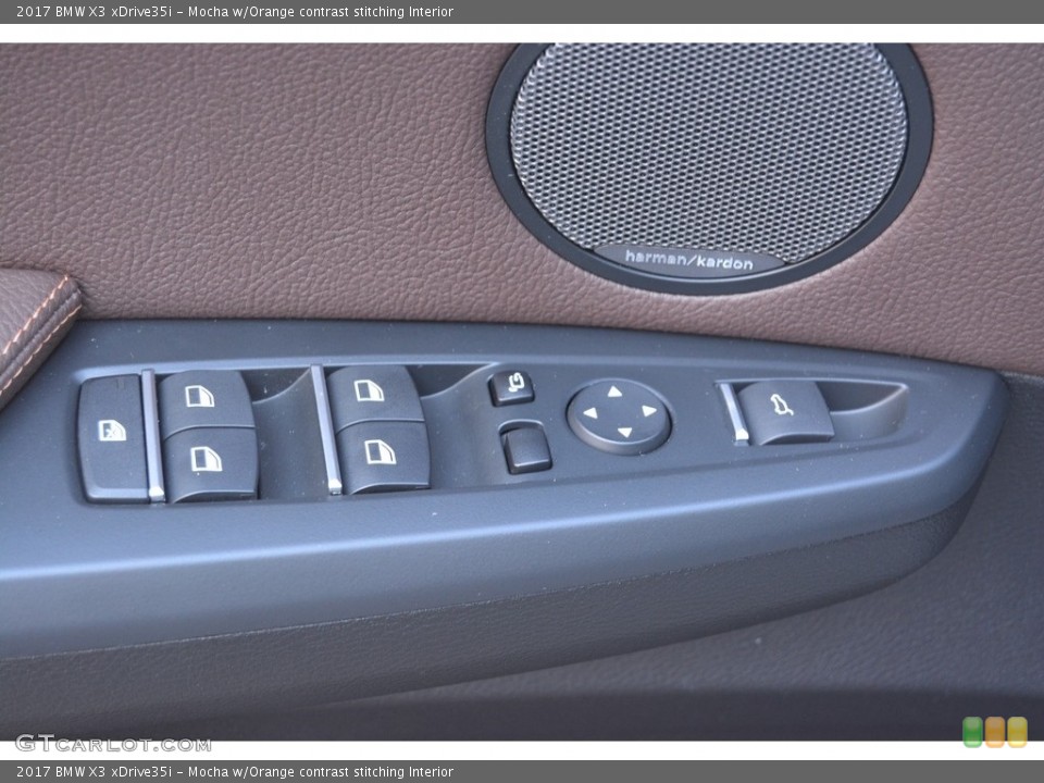 Mocha w/Orange contrast stitching Interior Controls for the 2017 BMW X3 xDrive35i #118531429