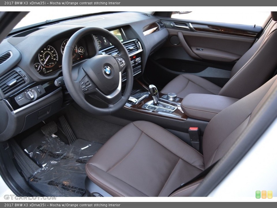 Mocha w/Orange contrast stitching Interior Photo for the 2017 BMW X3 xDrive35i #118531450