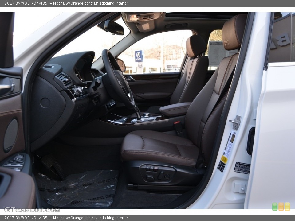 Mocha w/Orange contrast stitching Interior Front Seat for the 2017 BMW X3 xDrive35i #118531468