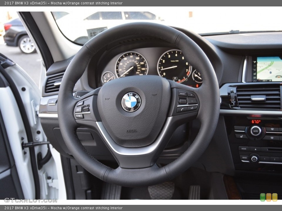 Mocha w/Orange contrast stitching Interior Steering Wheel for the 2017 BMW X3 xDrive35i #118531612