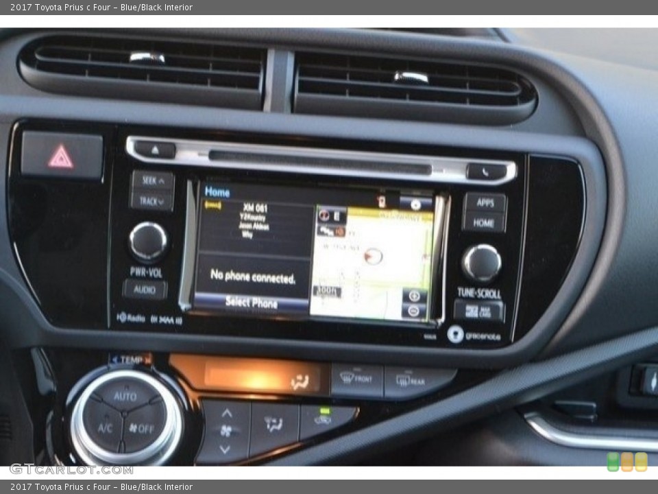 Blue/Black Interior Controls for the 2017 Toyota Prius c Four #118544946