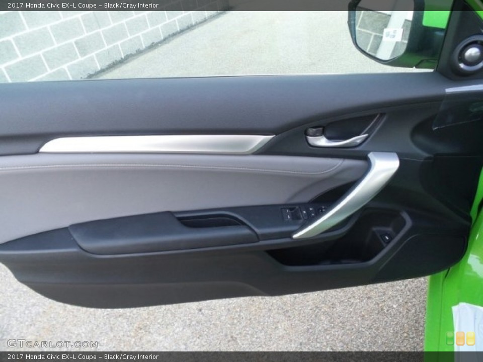 Black/Gray Interior Door Panel for the 2017 Honda Civic EX-L Coupe #118558782