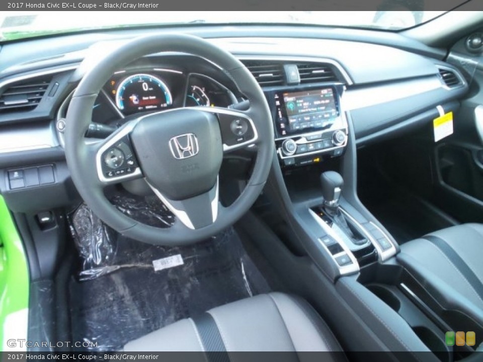 Black/Gray Interior Photo for the 2017 Honda Civic EX-L Coupe #118558830