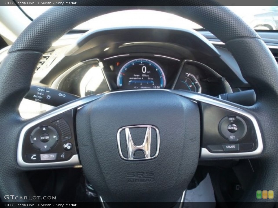 Ivory Interior Steering Wheel for the 2017 Honda Civic EX Sedan #118561182