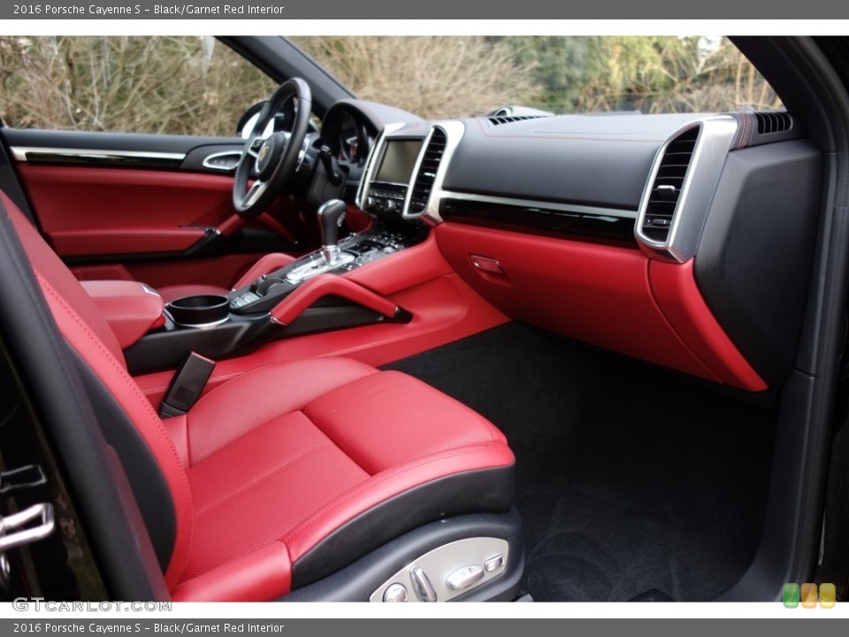 Black/Garnet Red Interior Front Seat for the 2016 Porsche Cayenne S #118580728