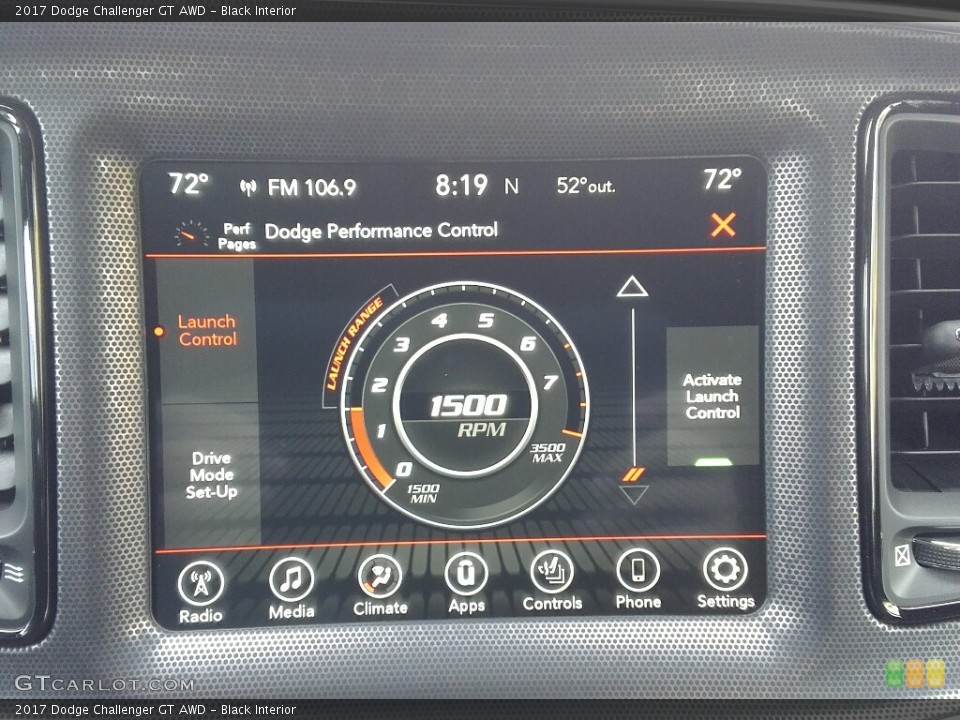 Black Interior Controls for the 2017 Dodge Challenger GT AWD #118585660