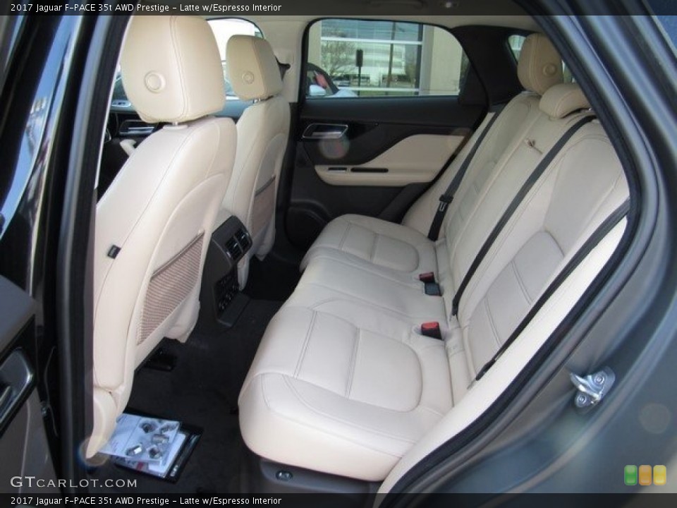 Latte w/Espresso Interior Rear Seat for the 2017 Jaguar F-PACE 35t AWD Prestige #118592098