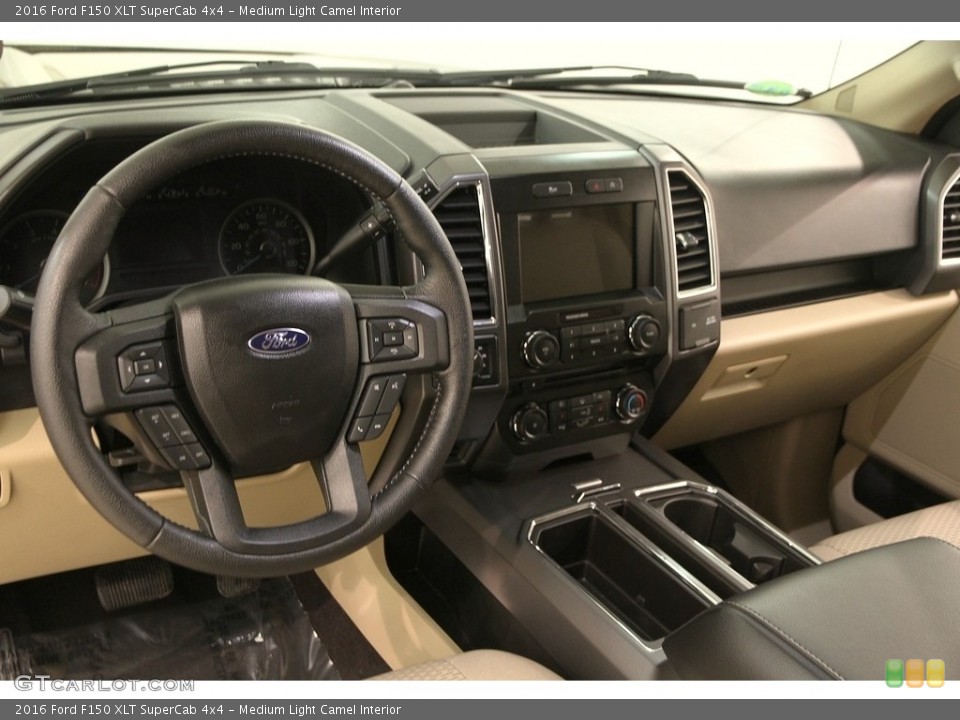 Medium Light Camel Interior Dashboard for the 2016 Ford F150 XLT SuperCab 4x4 #118596163