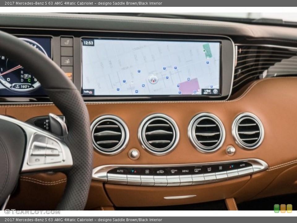 designo Saddle Brown/Black Interior Navigation for the 2017 Mercedes-Benz S 63 AMG 4Matic Cabriolet #118609382
