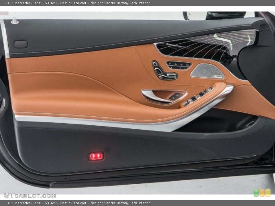 designo Saddle Brown/Black Interior Door Panel for the 2017 Mercedes-Benz S 63 AMG 4Matic Cabriolet #118609730