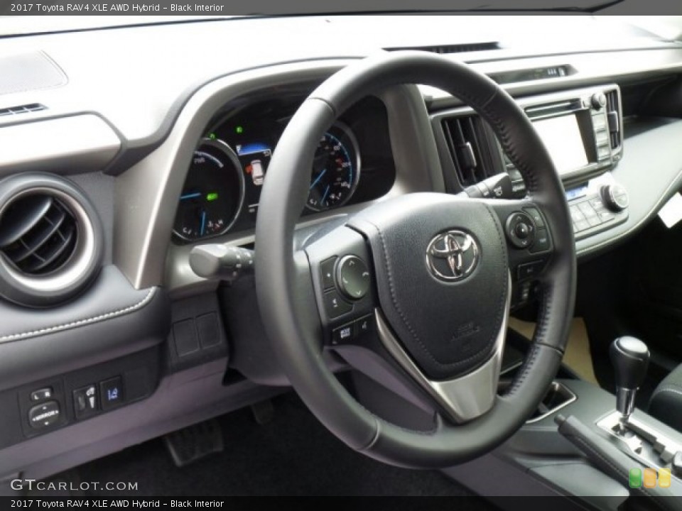 Black Interior Steering Wheel for the 2017 Toyota RAV4 XLE AWD Hybrid #118623812