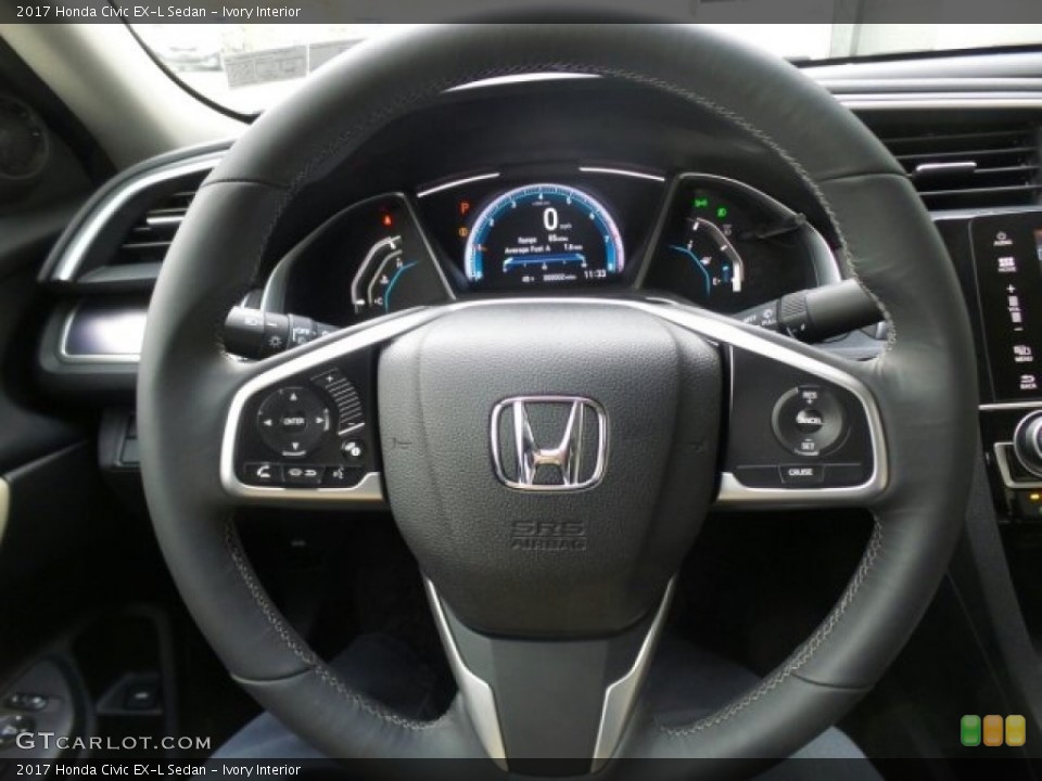 Ivory Interior Steering Wheel for the 2017 Honda Civic EX-L Sedan #118625411