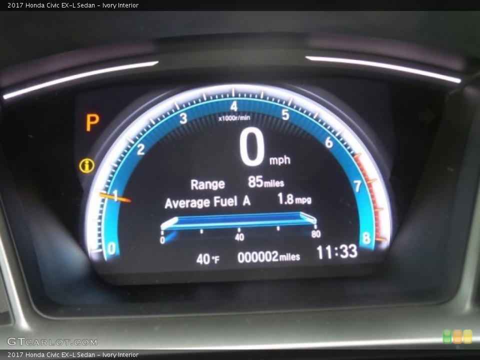 Ivory Interior Gauges for the 2017 Honda Civic EX-L Sedan #118625432