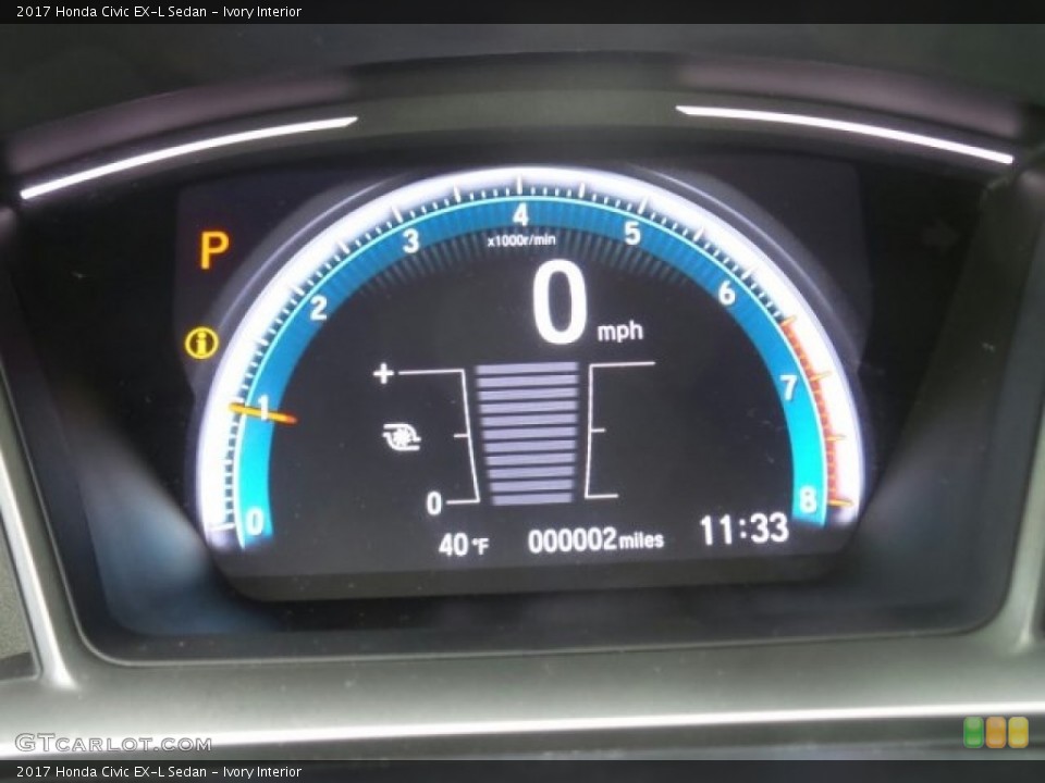 Ivory Interior Gauges for the 2017 Honda Civic EX-L Sedan #118625450