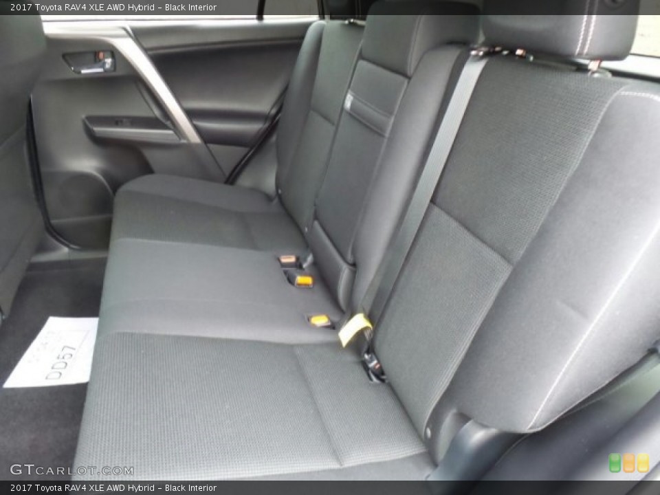 Black Interior Rear Seat for the 2017 Toyota RAV4 XLE AWD Hybrid #118628693