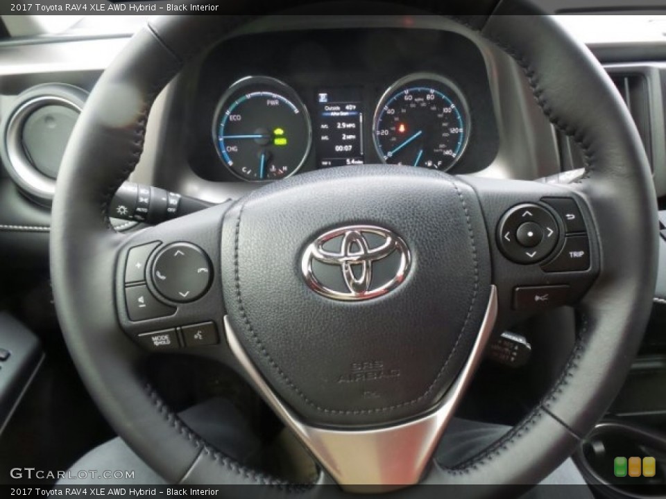 Black Interior Steering Wheel for the 2017 Toyota RAV4 XLE AWD Hybrid #118628774