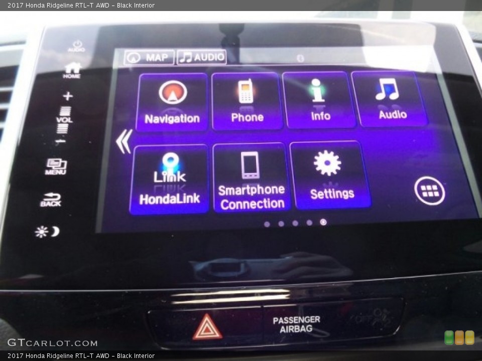 Black Interior Controls for the 2017 Honda Ridgeline RTL-T AWD #118631486
