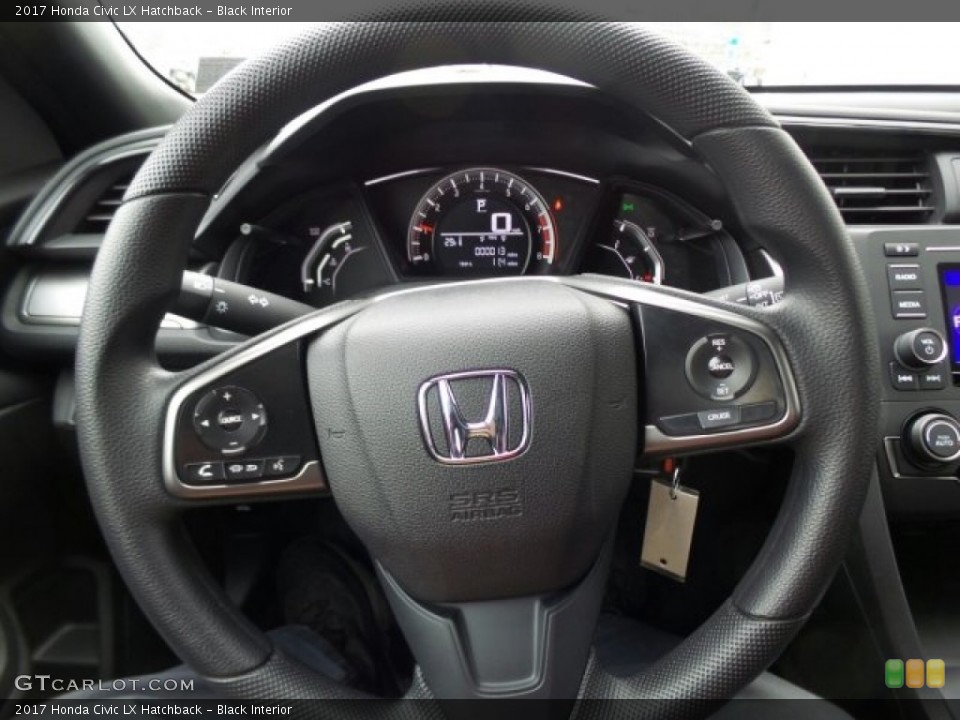 Black Interior Steering Wheel for the 2017 Honda Civic LX Hatchback #118647575