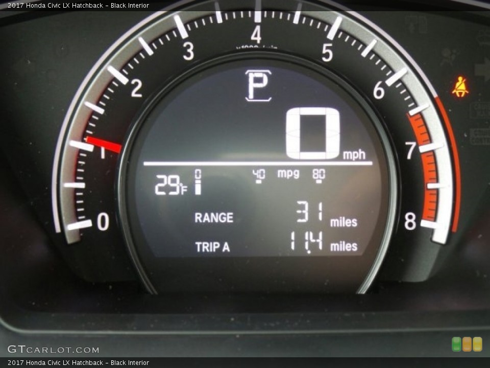 Black Interior Gauges for the 2017 Honda Civic LX Hatchback #118647596