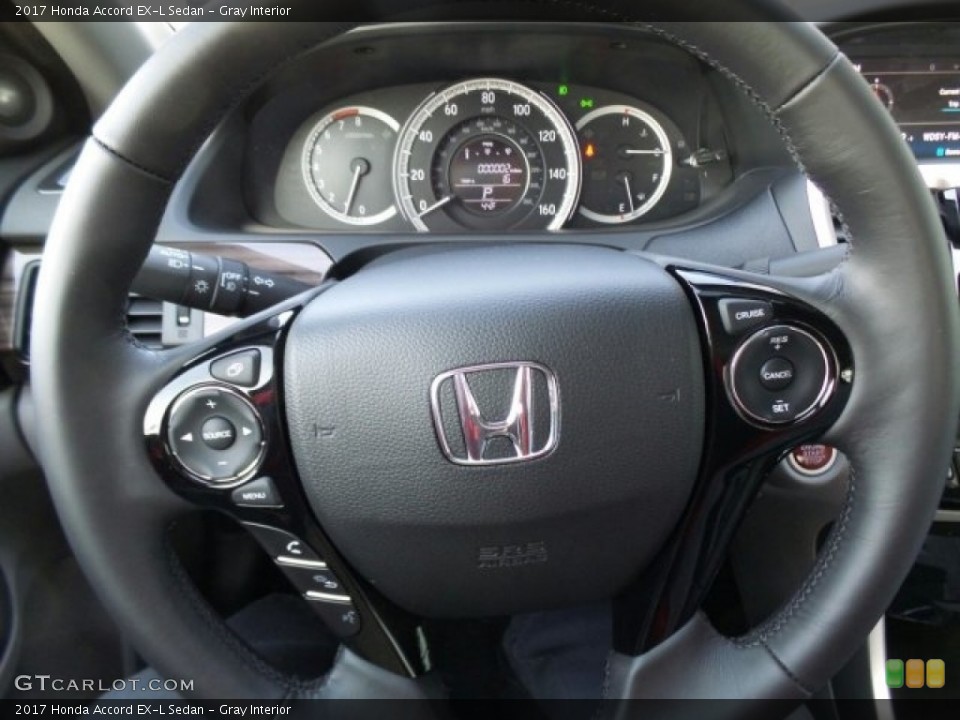 Gray Interior Steering Wheel for the 2017 Honda Accord EX-L Sedan #118653146