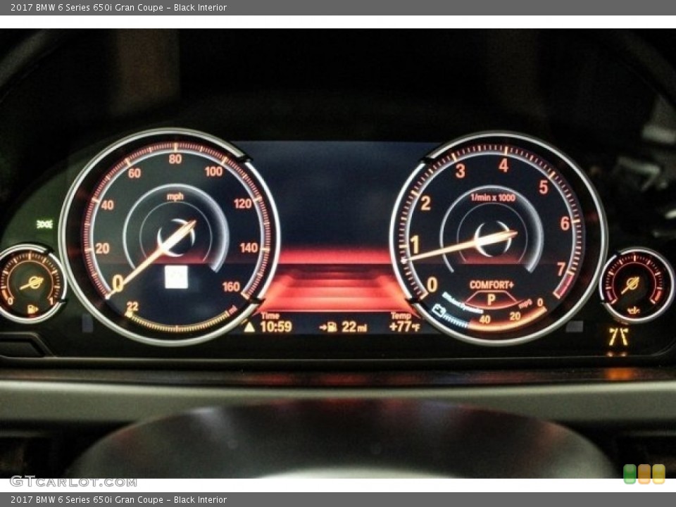 Black Interior Gauges for the 2017 BMW 6 Series 650i Gran Coupe #118656815