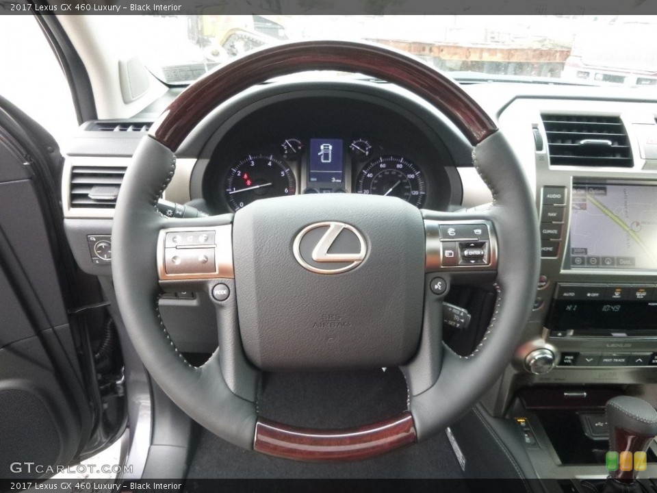 Black Interior Steering Wheel for the 2017 Lexus GX 460 Luxury #118658474
