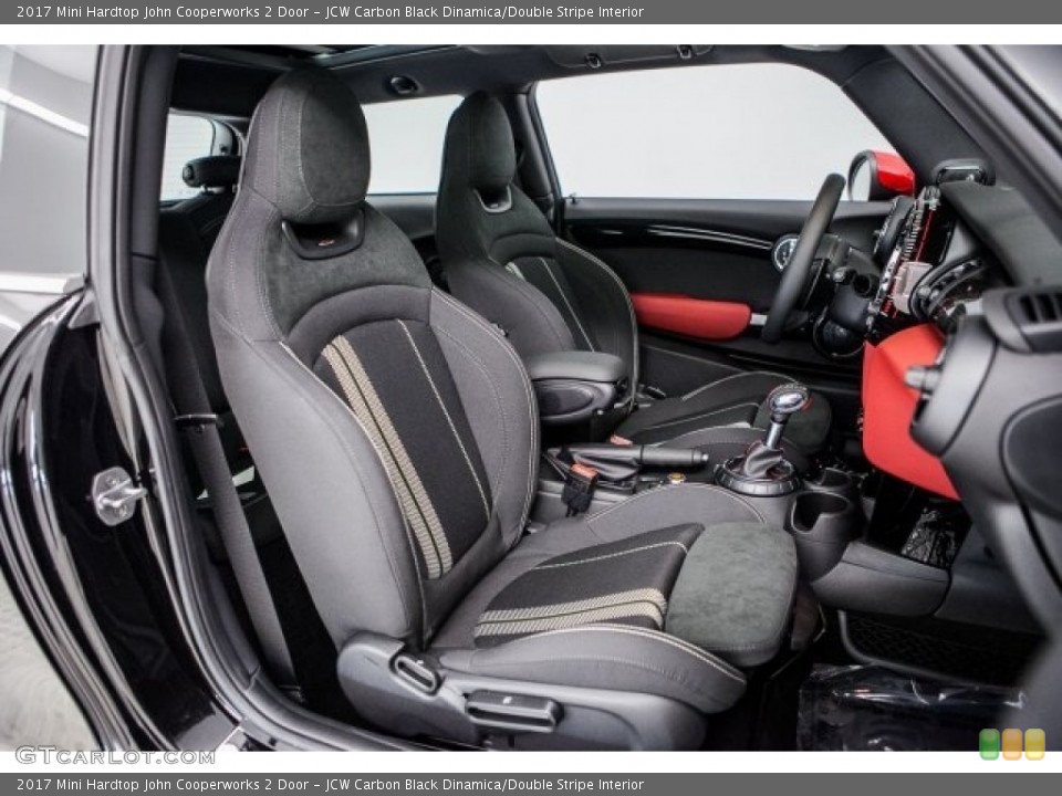 JCW Carbon Black Dinamica/Double Stripe Interior Photo for the 2017 Mini Hardtop John Cooperworks 2 Door #118659338