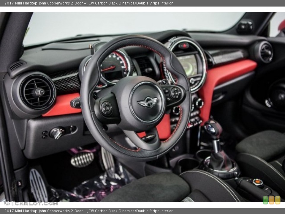 JCW Carbon Black Dinamica/Double Stripe Interior Dashboard for the 2017 Mini Hardtop John Cooperworks 2 Door #118659392