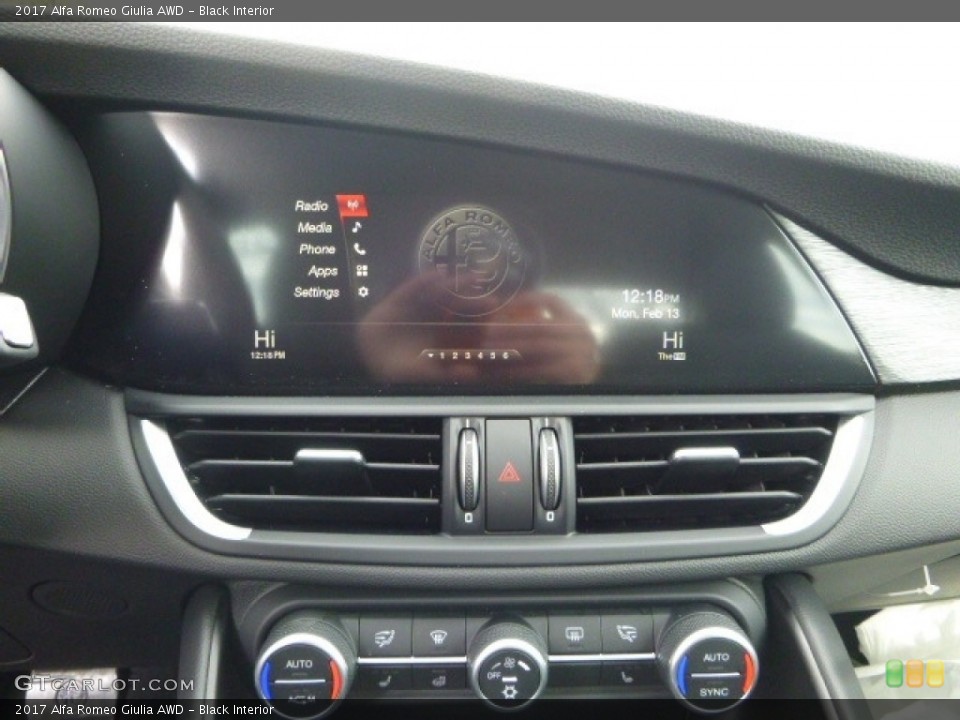 Black Interior Controls for the 2017 Alfa Romeo Giulia AWD #118671189