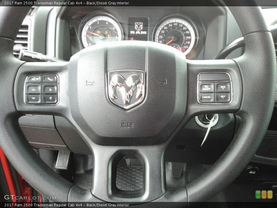 Black/Diesel Gray Interior Steering Wheel for the 2017 Ram 2500 Tradesman Regular Cab 4x4 #118673433