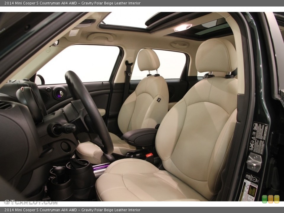 Gravity Polar Beige Leather Interior Front Seat for the 2014 Mini Cooper S Countryman All4 AWD #118687548
