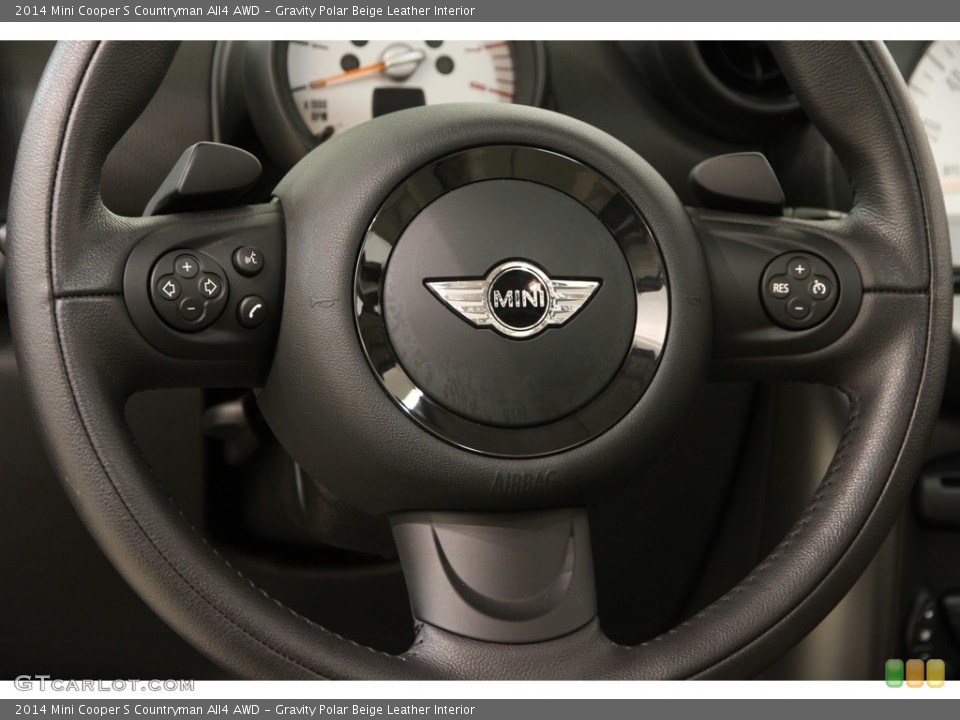 Gravity Polar Beige Leather Interior Steering Wheel for the 2014 Mini Cooper S Countryman All4 AWD #118687572
