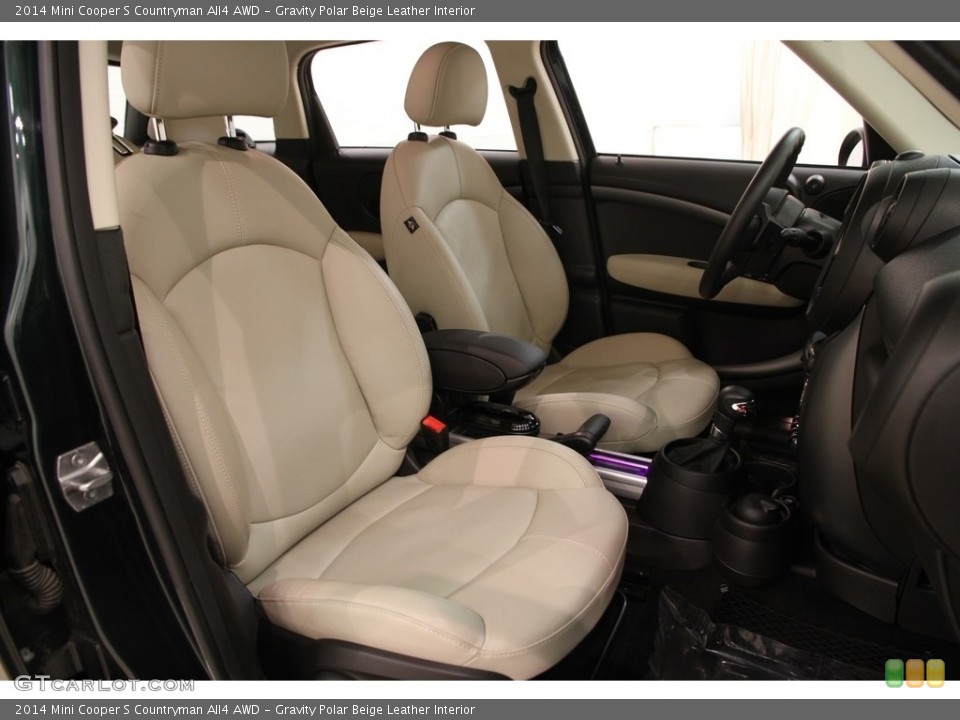 Gravity Polar Beige Leather Interior Front Seat for the 2014 Mini Cooper S Countryman All4 AWD #118687686